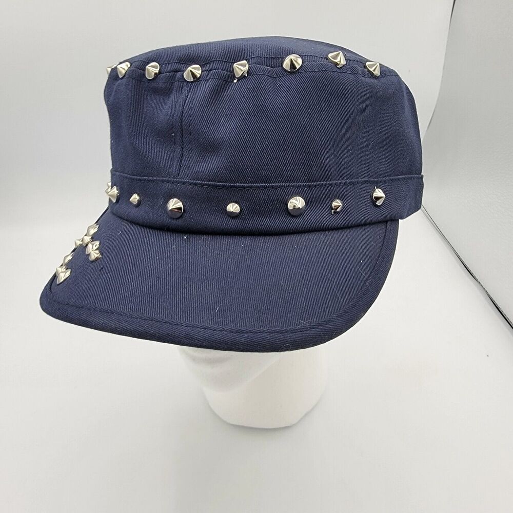 Womens One Size Fits All, Adjustable Studded Blue Cap, Brand New
